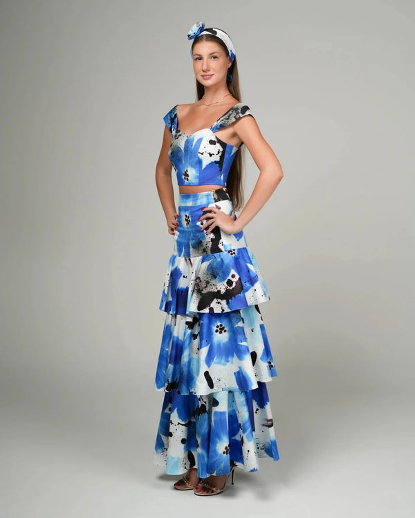 Blue Bloom Maxi Skir1