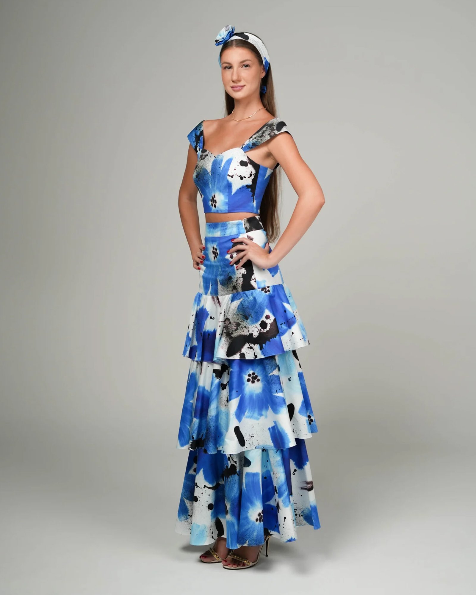 Second image of Blue Bloom Maxi Skirt