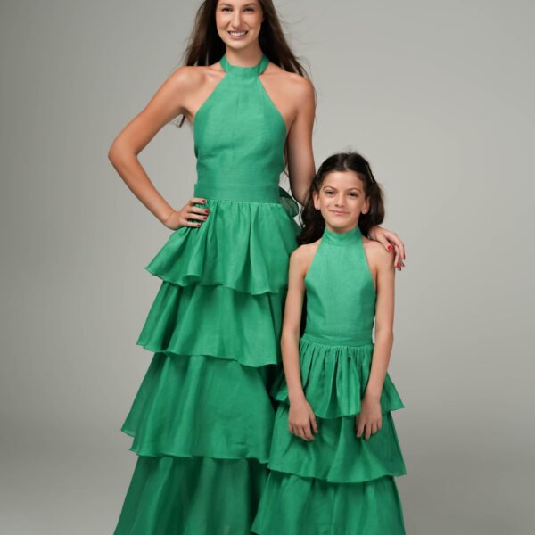 LONG RUFFLE DRESS