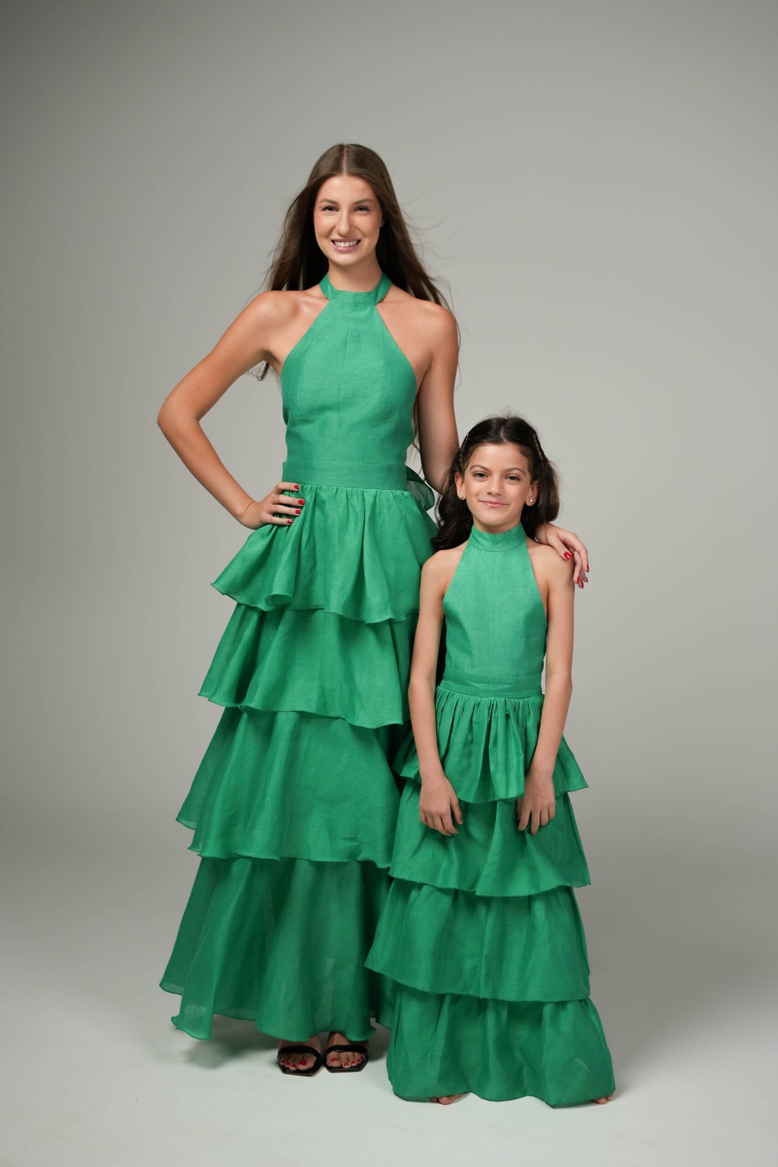 LONG RUFFLE DRESS