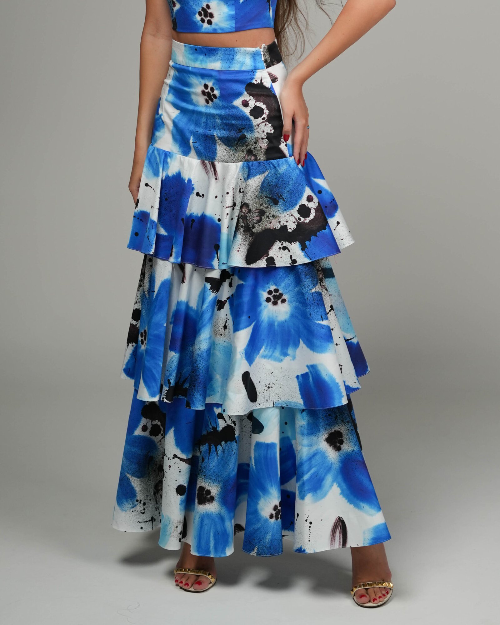 Blue Bloom Maxi Skirt